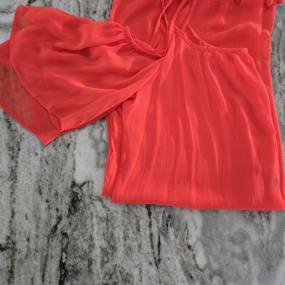 Women's Red Off-Shoulder Swin Coverup NWT - Picture 2 of 9